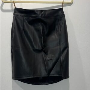 Sleek Black Faux Leather Mini Skirt